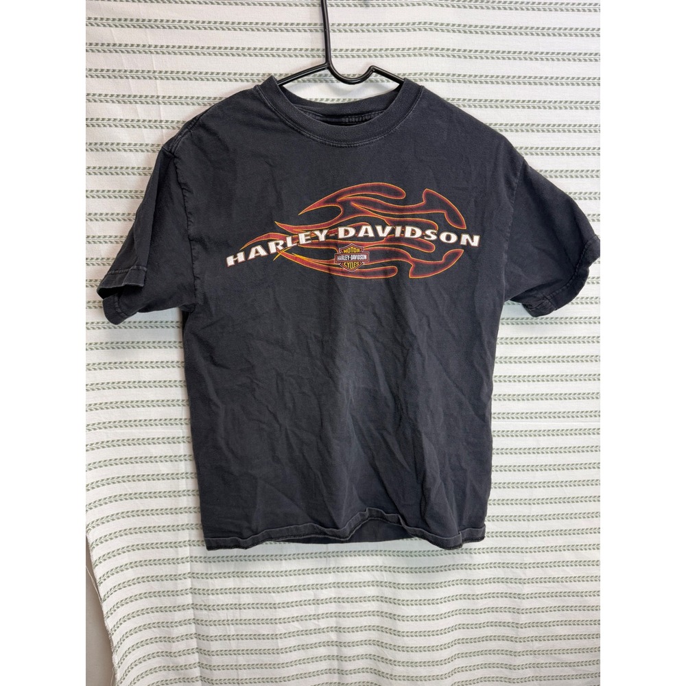 Harley-Davidson 90s Mens Graphic T-Shirt Black Aces & Eights Mason Ohio Size M